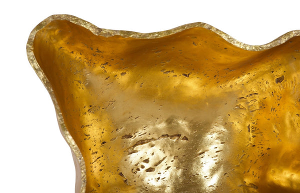 Phillips Collection Cast Onyx Wall Bowl With Gold Leaf Finish - Lightweight, Elegant Home Decor For Modern Spaces Gold Resin Ph119206