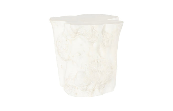 Phillips Collection Log Side Table – Chic Modern Accent Table with Rustic Textures for Living Room or Bedroom Decor Faux Bleached PH119405