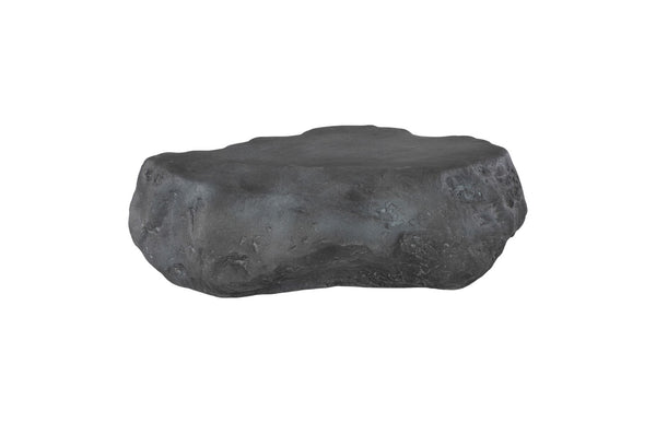 Phillips Collection Cast Boulder Coffee Table - Durable Resin Construction with Realistic Stone Finish for Indoor and Outdoor Use Charcoal Stone, Small PH119406