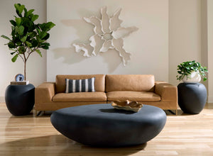 Phillips Collection River Stone Coffee Table – Sculptural Design with Smooth Silhouette for Modern Organic Living Spaces Charcoal Stone, Extra Large PH119408