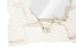 Phillips Collection Rocky Ridge Dress Mirror – Sculptural White Stone Reflection With Natural Chiseled Elegance White Resin,Stone Composite Ph119412