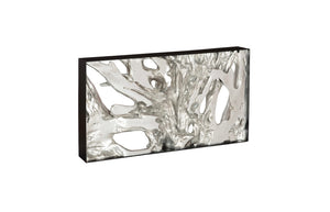 Phillips Collection Cast Console Table – Modern Organic Design with Silver Leaf Finish and Black Iron Frame for Elegance PH119445