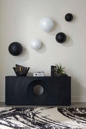 Phillips Collection Void Console Table – Sculptural Minimalist Design in Durable Resin-Stone for Modern Interiors Black Stone PH119468
