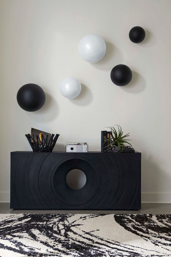 Phillips Collection Void Console Table – Sculptural Minimalist Design in Durable Resin-Stone for Modern Interiors Black Stone PH119468