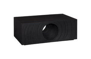 Phillips Collection Void Coffee Table - Sculptural Minimalist Design in Matte Finish, Perfect for Modern Living Spaces Black Stone PH119469