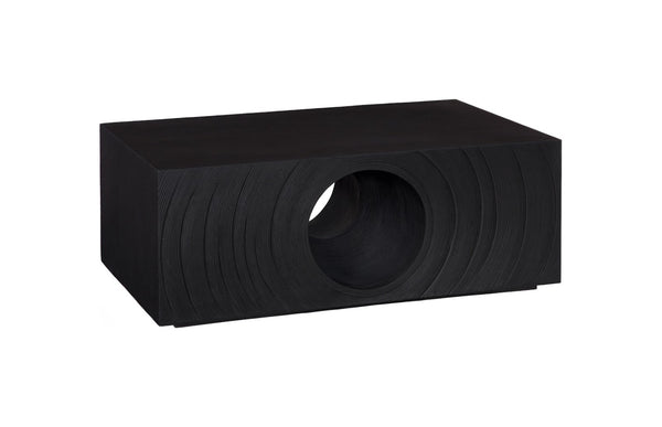 Phillips Collection Void Coffee Table - Sculptural Minimalist Design in Matte Finish, Perfect for Modern Living Spaces Black Stone PH119469