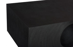 Phillips Collection Void Coffee Table - Sculptural Minimalist Design in Matte Finish, Perfect for Modern Living Spaces Black Stone PH119469