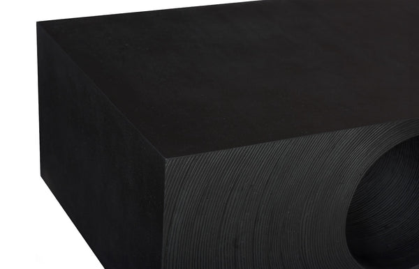 Phillips Collection Void Coffee Table - Sculptural Minimalist Design in Matte Finish, Perfect for Modern Living Spaces Black Stone PH119469