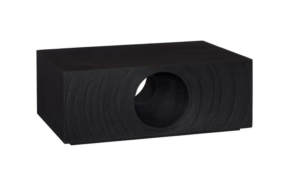 Phillips Collection Void Coffee Table - Sculptural Minimalist Design in Matte Finish, Perfect for Modern Living Spaces Black Stone PH119469