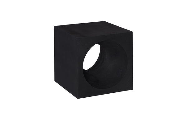 Phillips Collection Void Modern Side Table – Sculptural Resin Accent with Off-White Finish for Stylish Small Spaces Black Stone PH119470