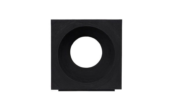 Phillips Collection Void Modern Side Table – Sculptural Resin Accent with Off-White Finish for Stylish Small Spaces Black Stone PH119470