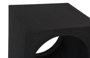 Phillips Collection Void Modern Side Table – Sculptural Resin Accent with Off-White Finish for Stylish Small Spaces Black Stone PH119470