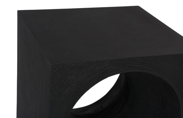 Phillips Collection Void Modern Side Table – Sculptural Resin Accent with Off-White Finish for Stylish Small Spaces Black Stone PH119470
