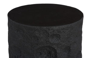 Phillips Collection Crater Side Table - Elegant Black Stone Design for Indoor/Outdoor Use, Stylish & Durable Accent Piece PH119471