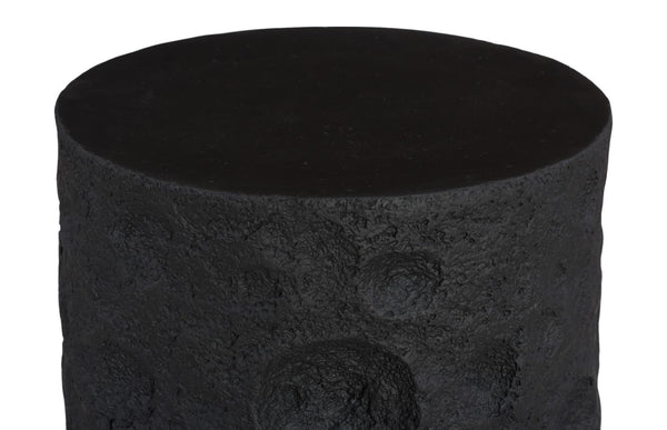 Phillips Collection Crater Side Table - Elegant Black Stone Design for Indoor/Outdoor Use, Stylish & Durable Accent Piece PH119471