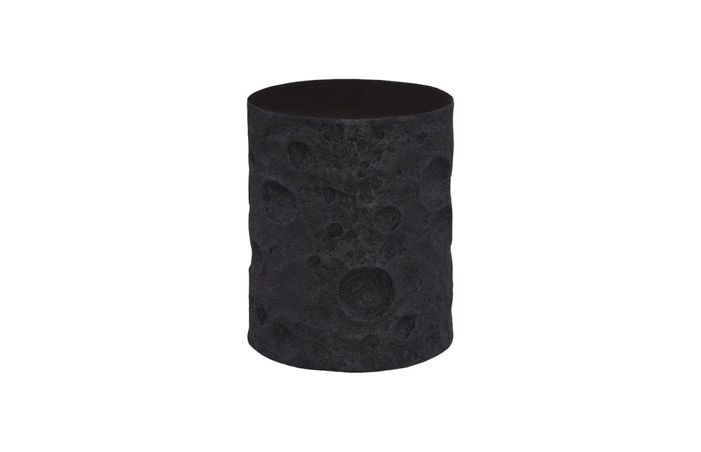 Phillips Collection Crater Side Table - Elegant Black Stone Design for Indoor/Outdoor Use, Stylish & Durable Accent Piece PH119471