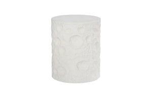 Phillips Collection Crater Side Table – Elegant White Stone Accent with Sculptural Design for Indoor & Outdoor Use PH119472