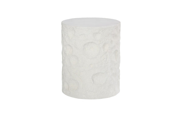 Phillips Collection Crater Side Table – Elegant White Stone Accent with Sculptural Design for Indoor & Outdoor Use PH119472