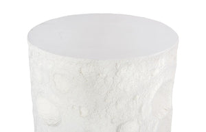 Phillips Collection Crater Side Table – Elegant White Stone Accent with Sculptural Design for Indoor & Outdoor Use PH119472