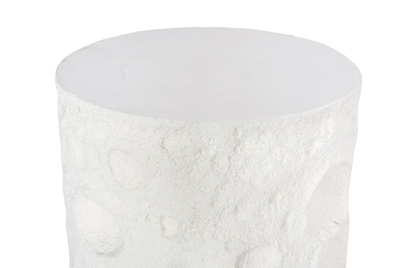 Phillips Collection Crater Side Table – Elegant White Stone Accent with Sculptural Design for Indoor & Outdoor Use PH119472