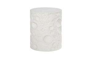 Phillips Collection Crater Side Table – Elegant White Stone Accent with Sculptural Design for Indoor & Outdoor Use PH119472