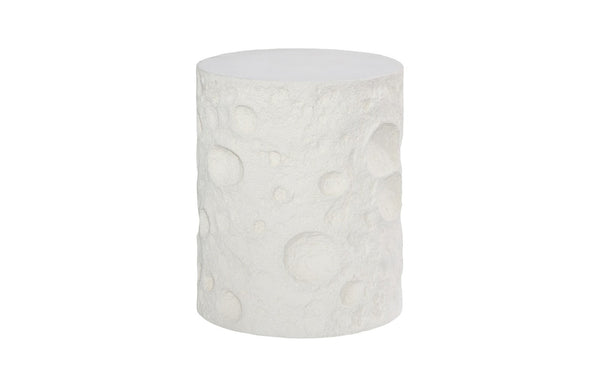 Phillips Collection Crater Side Table – Elegant White Stone Accent with Sculptural Design for Indoor & Outdoor Use PH119472