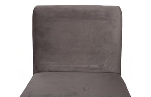 Phillips Collection Frozen Blue Upholstered Dining Chair with Angular Matte Black Metal Frame for Modern Rooms Velvet Taupe PH119546