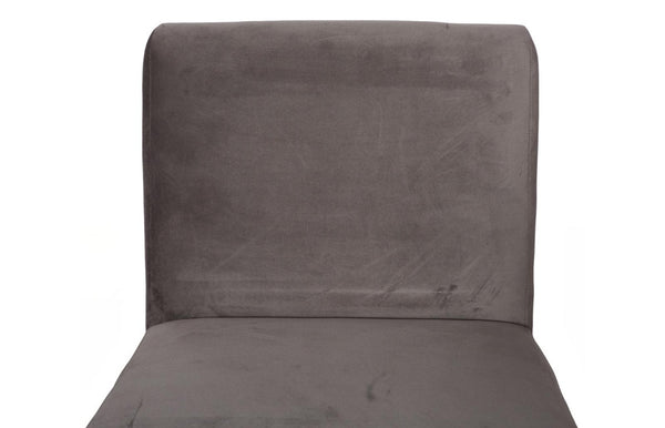 Phillips Collection Frozen Blue Upholstered Dining Chair with Angular Matte Black Metal Frame for Modern Rooms Velvet Taupe PH119546