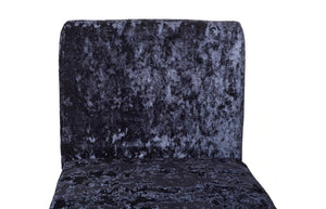 Phillips Collection Frozen Blue Upholstered Dining Chair with Angular Matte Black Metal Frame for Modern Rooms Deluxe Blue PH119547