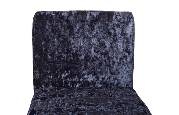 Phillips Collection Frozen Blue Upholstered Dining Chair with Angular Matte Black Metal Frame for Modern Rooms Deluxe Blue PH119547