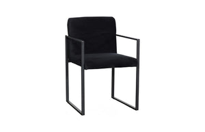 Phillips Collection Frozen Retro Lounge Accent Chair with Blue Fabric and Matte Black Metal Frame Velvet Black PH119548