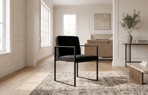 Phillips Collection Frozen Retro Lounge Accent Chair with Blue Fabric and Matte Black Metal Frame Velvet Black PH119548