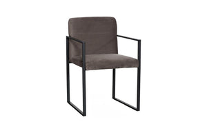 Phillips Collection Frozen Retro Lounge Accent Chair with Blue Fabric and Matte Black Metal Frame Velvet Taupe PH119549