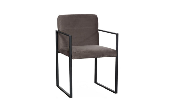 Phillips Collection Frozen Retro Lounge Accent Chair with Blue Fabric and Matte Black Metal Frame Velvet Taupe PH119549