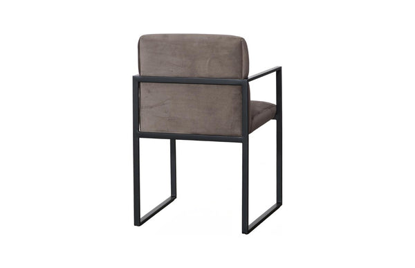 Phillips Collection Frozen Retro Lounge Accent Chair with Blue Fabric and Matte Black Metal Frame Velvet Taupe PH119549