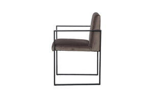 Phillips Collection Frozen Retro Lounge Accent Chair with Blue Fabric and Matte Black Metal Frame Velvet Taupe PH119549