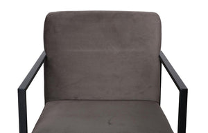Phillips Collection Frozen Retro Lounge Accent Chair with Blue Fabric and Matte Black Metal Frame Velvet Taupe PH119549