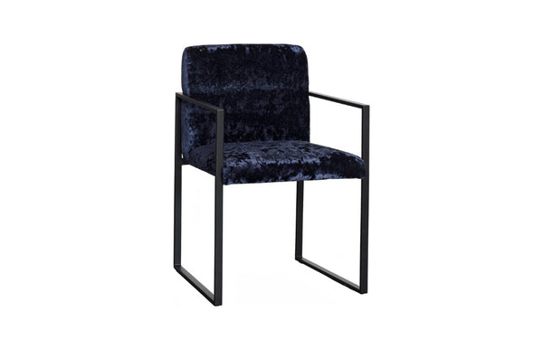 Phillips Collection Frozen Retro Lounge Accent Chair with Blue Fabric and Matte Black Metal Frame Deluxe Blue PH119550