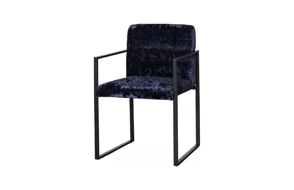 Phillips Collection Frozen Retro Lounge Accent Chair with Blue Fabric and Matte Black Metal Frame Deluxe Blue PH119550