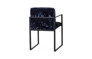 Phillips Collection Frozen Retro Lounge Accent Chair with Blue Fabric and Matte Black Metal Frame Deluxe Blue PH119550
