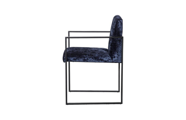 Phillips Collection Frozen Retro Lounge Accent Chair with Blue Fabric and Matte Black Metal Frame Deluxe Blue PH119550