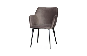 Phillips Collection Sienna Velvet Upholstered Dining Chair Set of 2 with Sculptural Arms and Metal Base PH119551