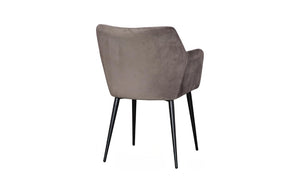 Phillips Collection Sienna Velvet Upholstered Dining Chair Set of 2 with Sculptural Arms and Metal Base PH119551