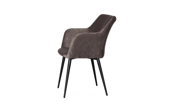 Phillips Collection Sienna Velvet Upholstered Dining Chair Set of 2 with Sculptural Arms and Metal Base PH119551