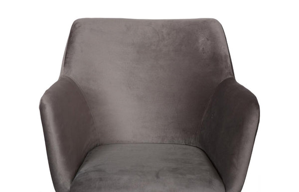 Phillips Collection Sienna Velvet Upholstered Dining Chair Set of 2 with Sculptural Arms and Metal Base PH119551