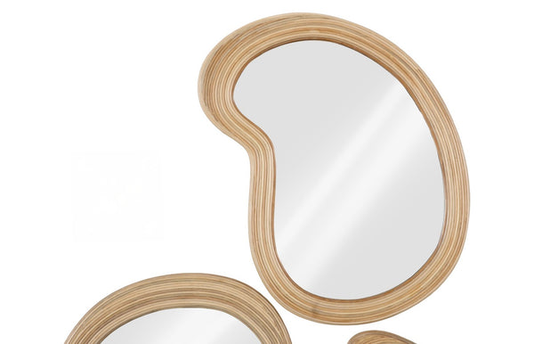 Phillips Collection Organic Mirrors Set of 3 - Handwoven Rattan, Unique Freeform Shapes for Nature-Inspired Wall Decor PH119555