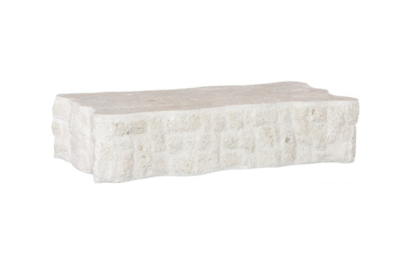 Phillips Collection Mactan Coffee Table - Sculptural Stone Design with Coastal Elegance, Perfect for Modern Living Spaces PH119556