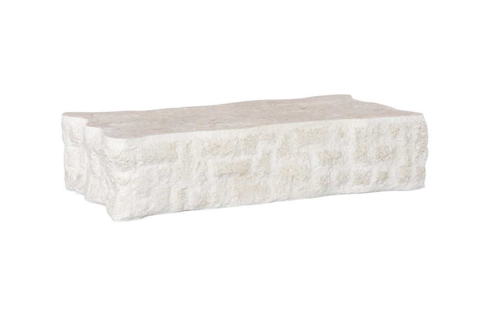 Phillips Collection Mactan Coffee Table - Sculptural Stone Design with Coastal Elegance, Perfect for Modern Living Spaces PH119556