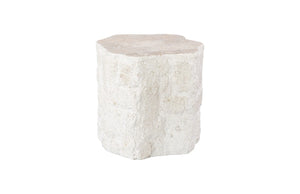 Phillips Collection Mactan Side Table - Sculptural Stone Design with Tiled Surface & Coastal-Inspired Elegance, 20x18" PH119557