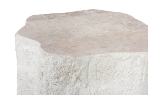 Phillips Collection Mactan Side Table - Sculptural Stone Design with Tiled Surface & Coastal-Inspired Elegance, 20x18" PH119557